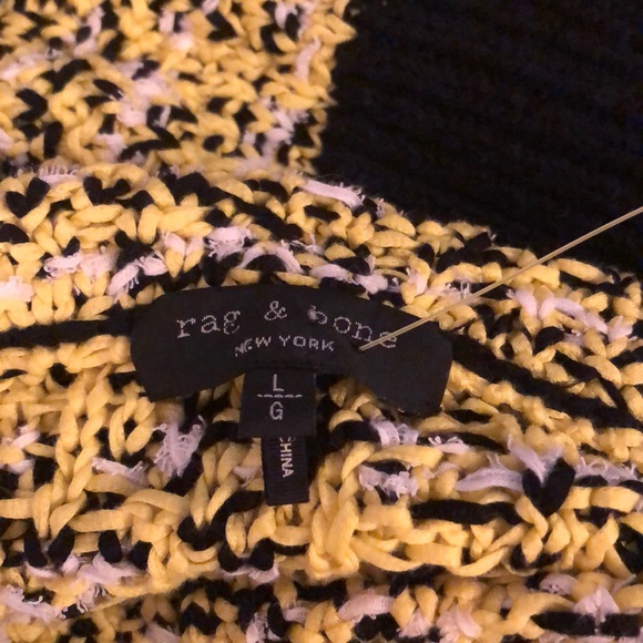 rag & bone yellow and black sweater. Size large. - Picture 8 of 9